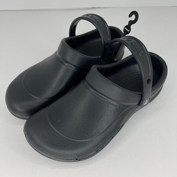 Crocs Unisex  Specialist Black Solid Heel Strap Non-Vented Size 9M 11W Clogs - Picture 1 of 7